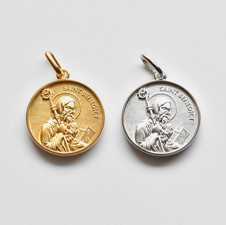 Christianartworkshop High‑Relief St. Benedict Portrait Medal Necklace: Sign Of Divine Fortification - image 2