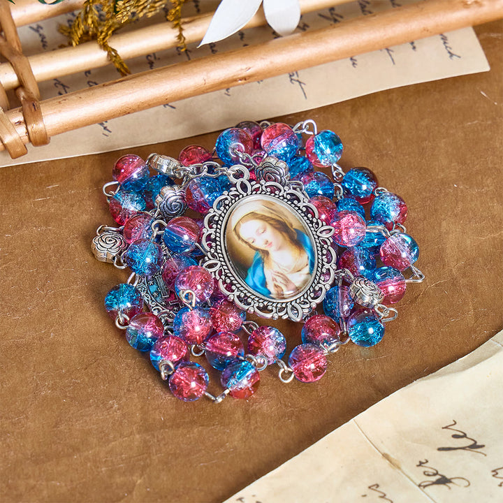 Christianartworkshop Ornate Filigree Our Lady Rosary: Emblem Of Gentle Maternal Blessing - image 1