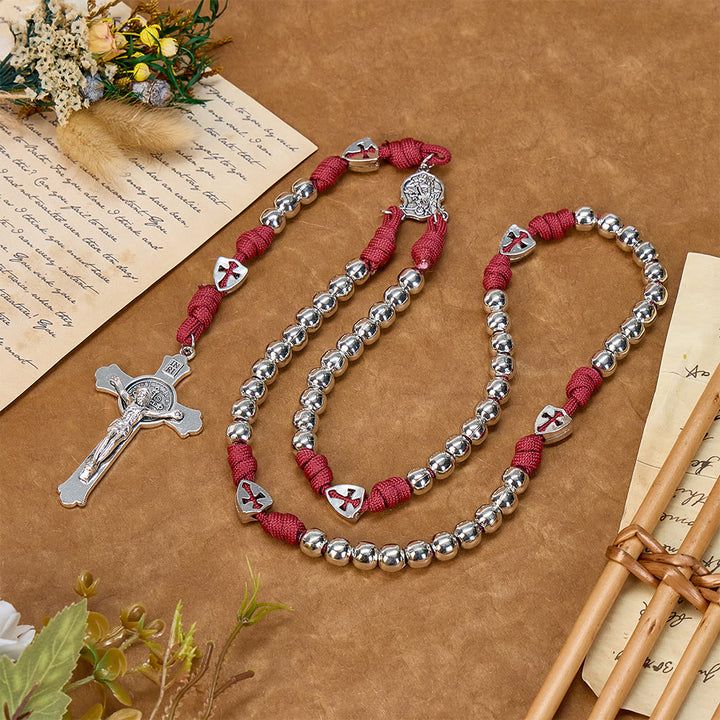 Christianartworkshop Sturdy Paracord Rosary With Sculpted Crucifix: Totem Of Abiding Divine Fortification - image 1