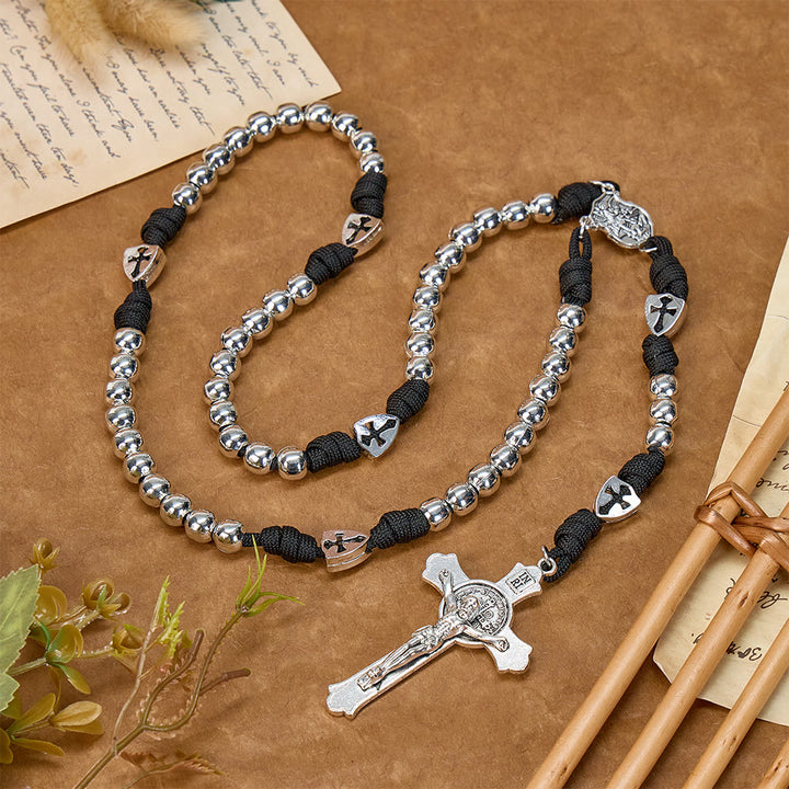 Christianartworkshop Sturdy Paracord Rosary With Sculpted Crucifix: Totem Of Abiding Divine Fortification - image 6