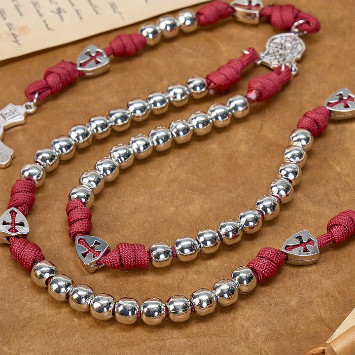 Christianartworkshop Sturdy Paracord Rosary With Sculpted Crucifix: Totem Of Abiding Divine Fortification - image 2