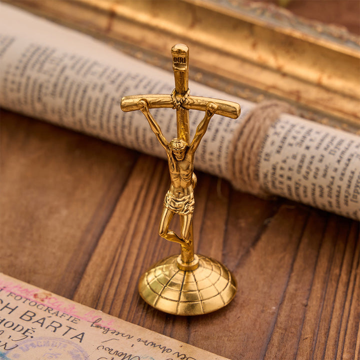 Christianartworkshop Detailed Relief Crucifix Desktop Statue: Sign Of Timeless Redemptive Devotion - image 3
