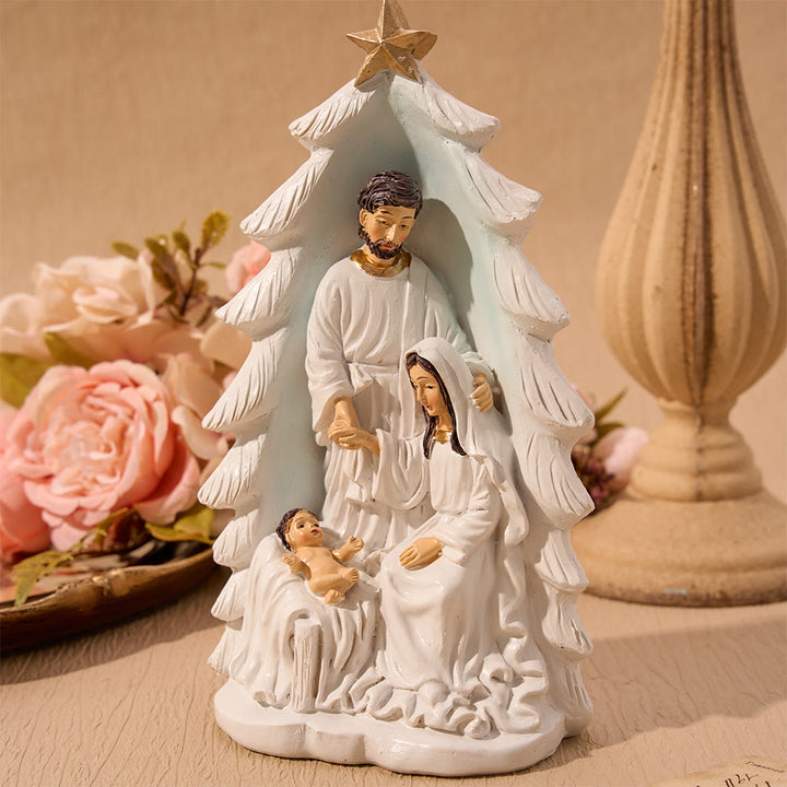 Christianartworkshop Compact Holy Family Nativity Table Figurine: Token Of Heartfelt Holiday Benevolence - Nativity - image 0