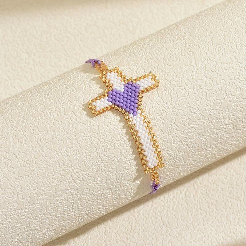 Christianartworkshop Multi-Style Holy Portrait Seed Bead Bracelet: Sign Of Tender Timeless Sacred Joy - Cross C - image 5