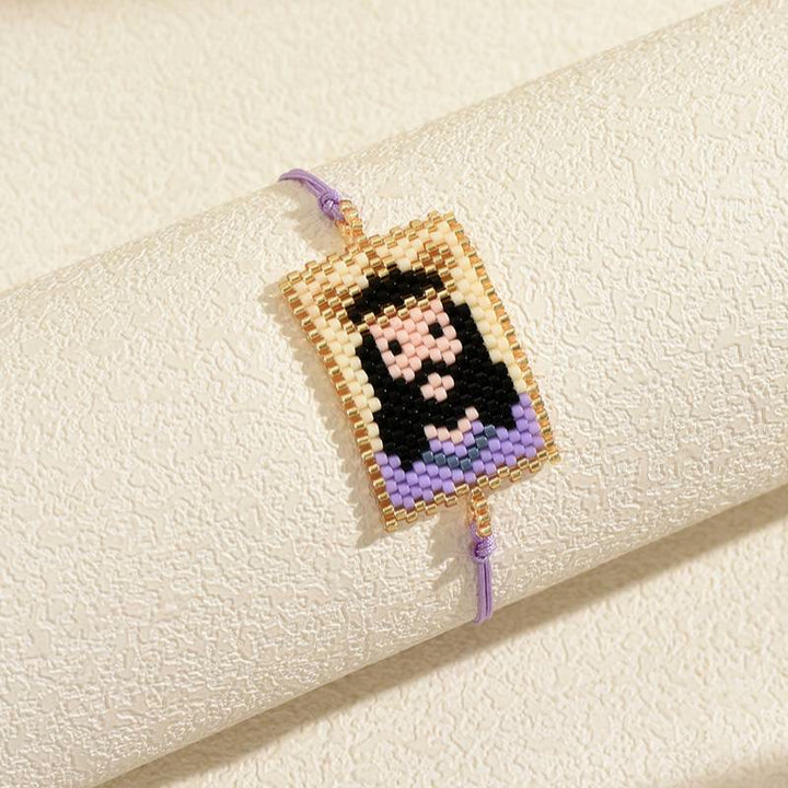 Christianartworkshop Multi-Style Holy Portrait Seed Bead Bracelet: Sign Of Tender Timeless Sacred Joy - Jesus B - image 6
