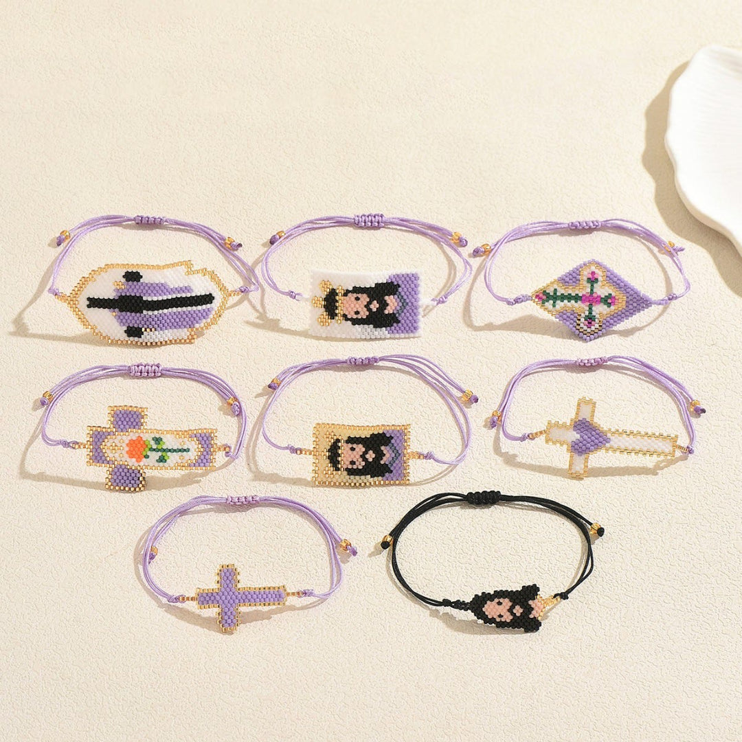 Christianartworkshop Multi-Style Holy Portrait Seed Bead Bracelet: Sign Of Tender Timeless Sacred Joy - image 2