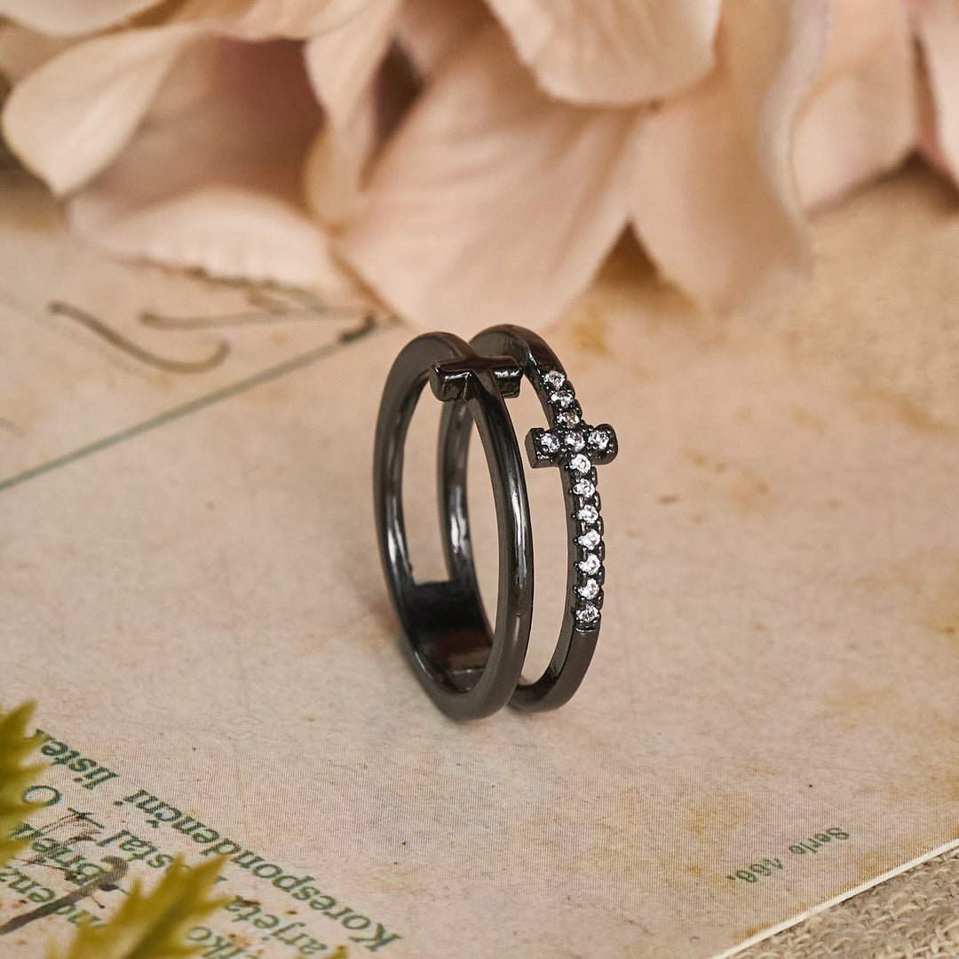 FREE Today: Elegant Dual Band Cross Finger Ring: Symbol Of Calm Everlasting Grace - image 9