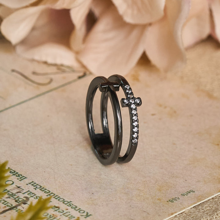 FREE Today: Elegant Dual Band Cross Finger Ring: Symbol Of Calm Everlasting Grace - image 9