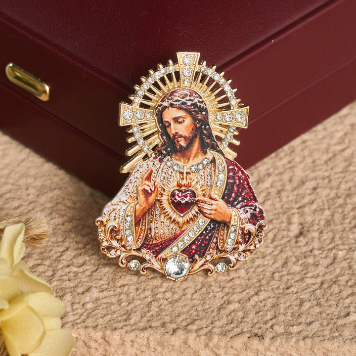 Christianartworkshop Detailed Zinc Alloy Holy Figure Brooch: Symbol Of Calm Everlasting Grace - image 3