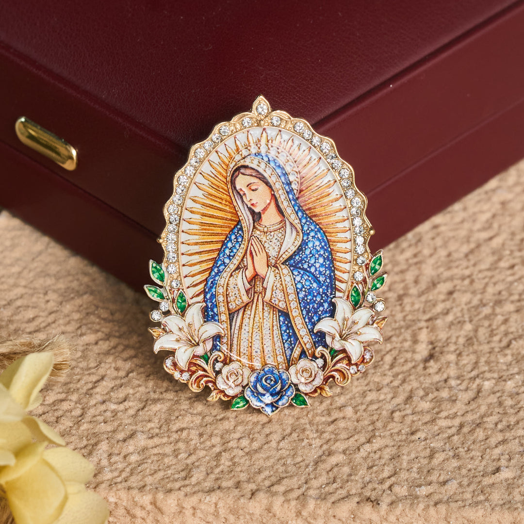 Christianartworkshop Detailed Zinc Alloy Holy Figure Brooch: Symbol Of Calm Everlasting Grace - image 5