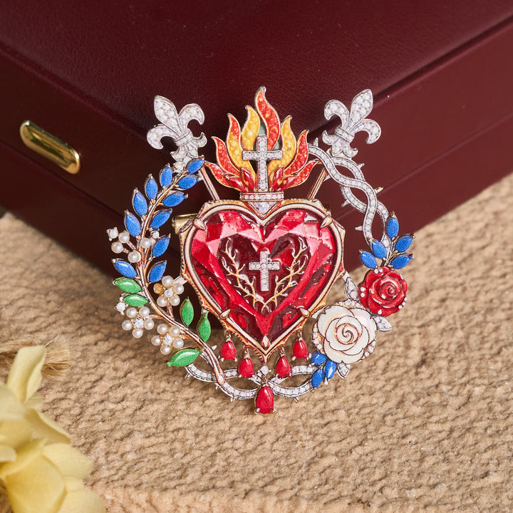 Christianartworkshop Detailed Zinc Alloy Holy Figure Brooch: Symbol Of Calm Everlasting Grace - image 7