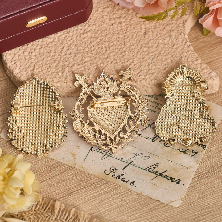 Christianartworkshop Detailed Zinc Alloy Holy Figure Brooch: Symbol Of Calm Everlasting Grace - image 2