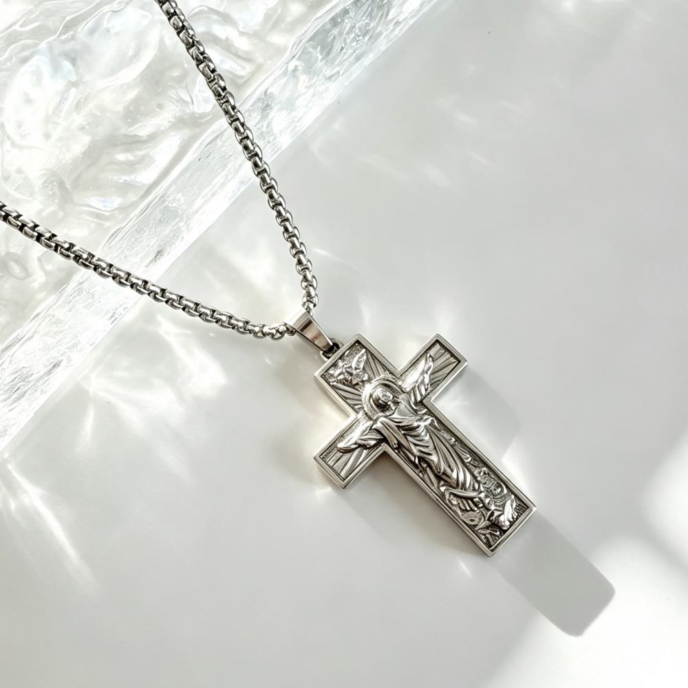 Christianartworkshop Polished Radiant Halo Crucifix Pendant Necklace: Token Of Everlasting Divine Grace - Silver - image 7