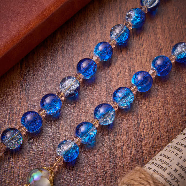 FREE Today: Ocean Blue Crackle Glass Holy Spirit Rosary: Sign of Quiet Heavenly Blessing - image 6