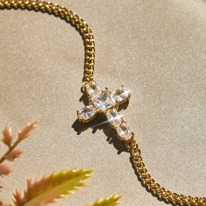 FREE Today: Faceted Crystal Cross Statement Bracelet: Symbol Of Calm Everlasting Peace - image 5