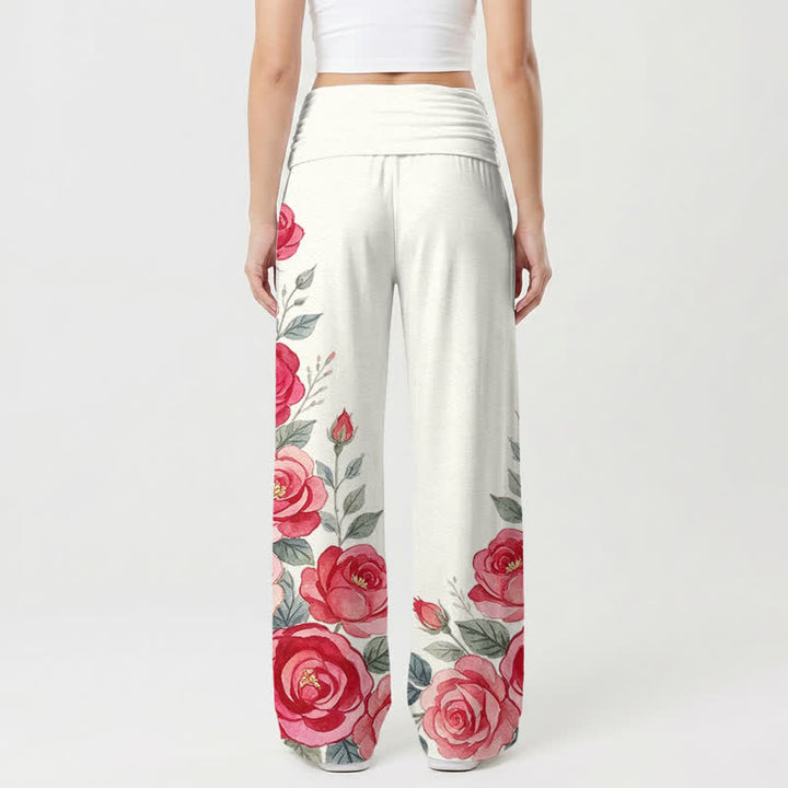 Christianartworkshop Haloed Nun Rose Watercolor Women's Wide Leg Pants - image 1