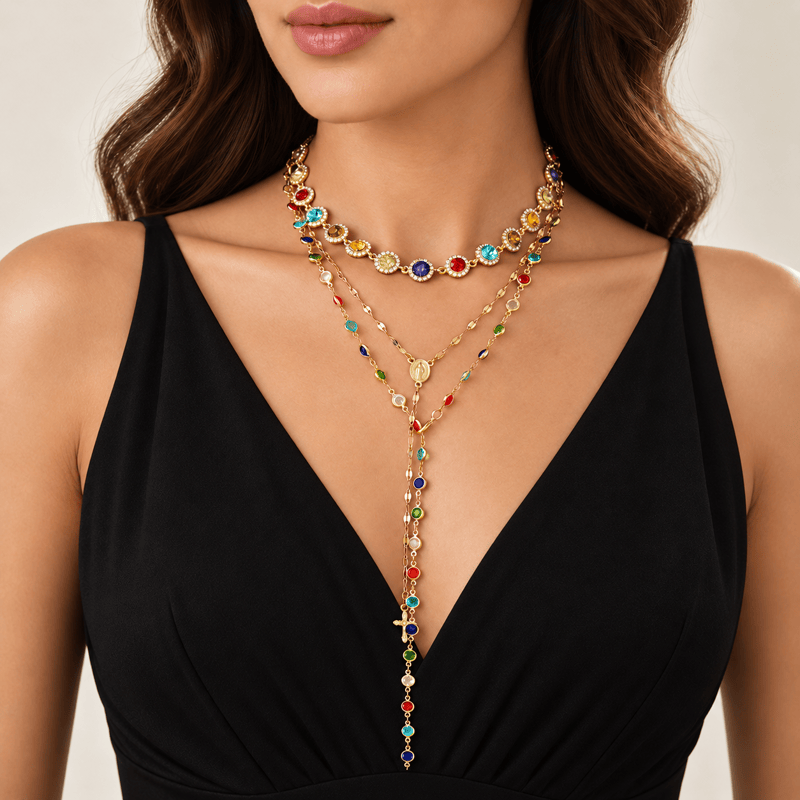 Christianartworkshop Elegant  Y-Shape Cross Layered Necklace: Symbol Of Calm Abiding Peace - image 0