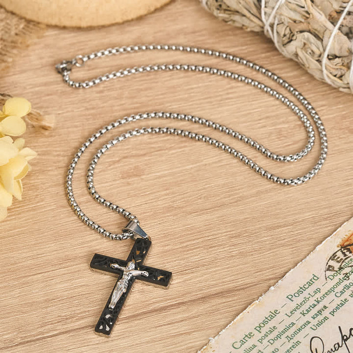 FREE Today: Openwork Corpus Crucifix Pendant Necklace: Token Of Abiding Divine Mercy - Black - image 5