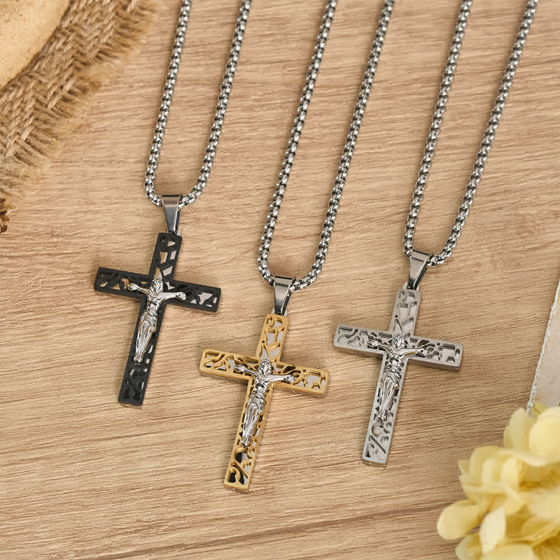 Christianartworkshop Openwork Corpus Crucifix Pendant Necklace: Token Of Abiding Divine Mercy - image 0