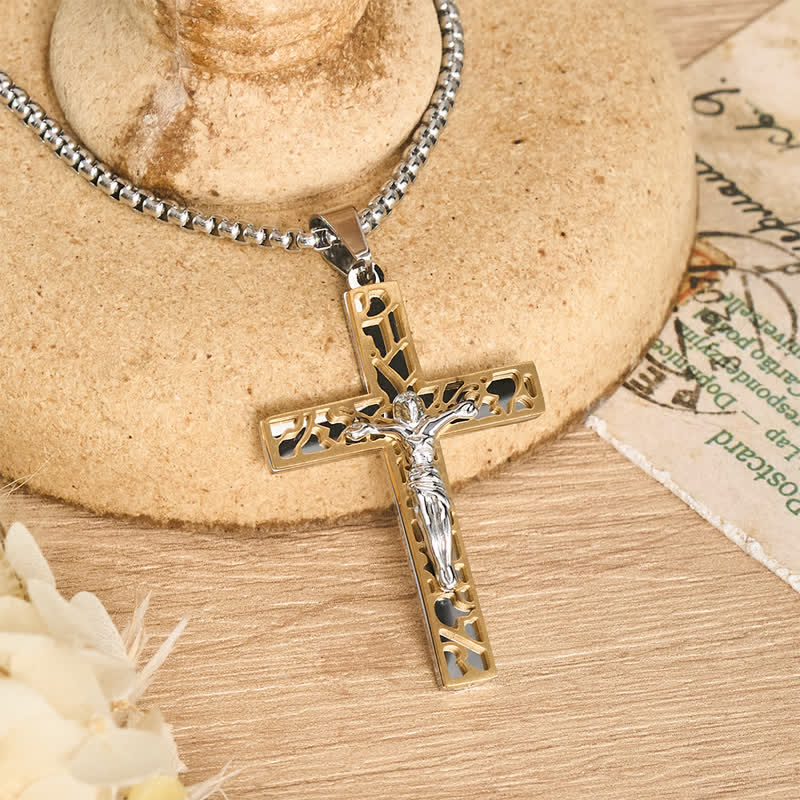 Christianartworkshop Openwork Corpus Crucifix Pendant Necklace: Token Of Abiding Divine Mercy - image 4