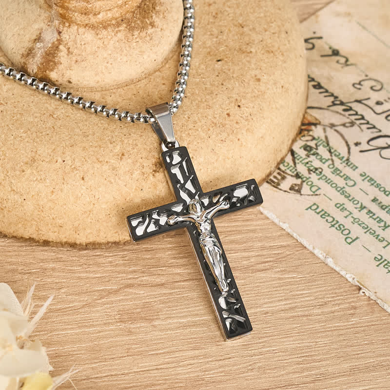 Christianartworkshop Openwork Corpus Crucifix Pendant Necklace: Token Of Abiding Divine Mercy - image 6