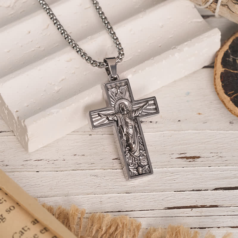 Christianartworkshop Polished Radiant Halo Crucifix Pendant Necklace: Token Of Everlasting Divine Grace - image 10