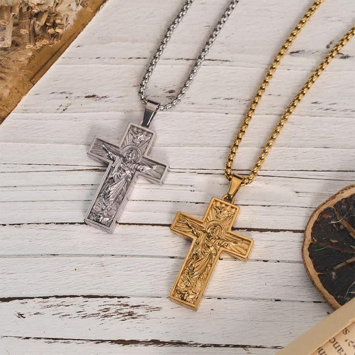 Christianartworkshop Polished Radiant Halo Crucifix Pendant Necklace: Token Of Everlasting Divine Grace - image 2