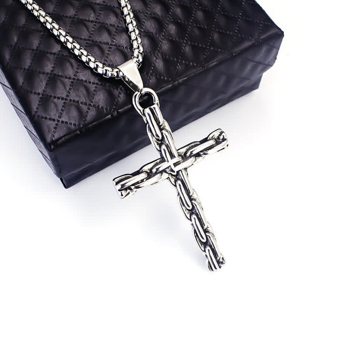 Christianartworkshop Sculpted Chain Cross Necklace: Symbol Of Calm Abiding Peace - image 3