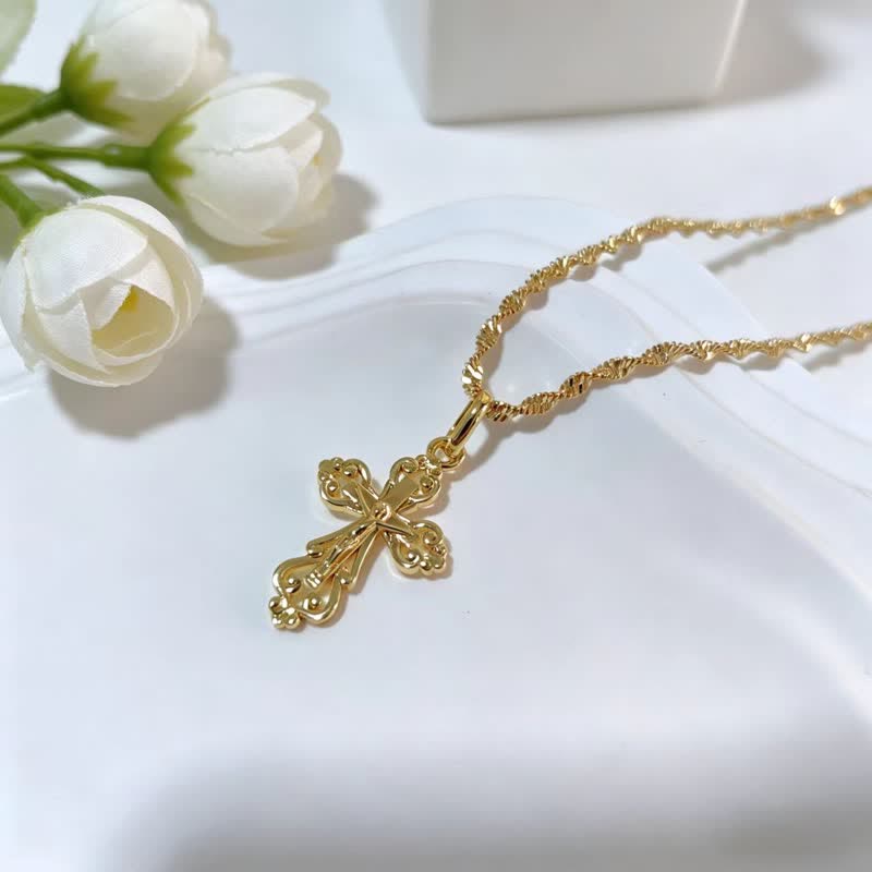 Christianartworkshop Sacred Filigree Cross Copper Necklace: Symbol of Calm Abiding Peace - image 2