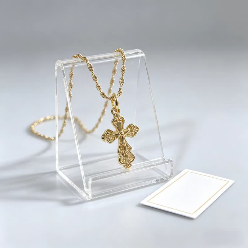 Christianartworkshop Sacred Filigree Cross Copper Necklace: Symbol of Calm Abiding Peace - image 3