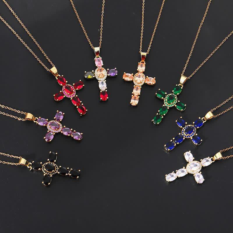 Christianartworkshop Sacred Titanium Steel Gem Cross Necklace: Symbol of Calm Abiding Peace - image 3