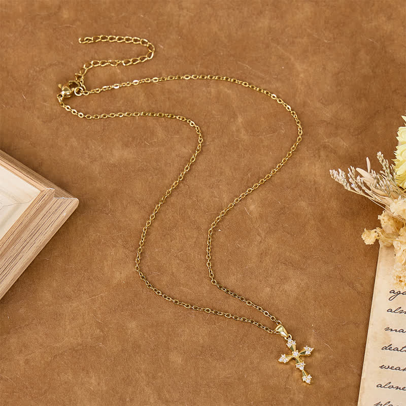 Christianartworkshop Lightweight Dainty Crystal Cross Necklace: Sign of Timeless Sacred Solace - image 2