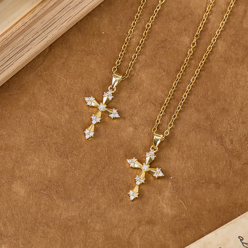 Christianartworkshop Lightweight Dainty Crystal Cross Necklace: Sign of Timeless Sacred Solace - image 1