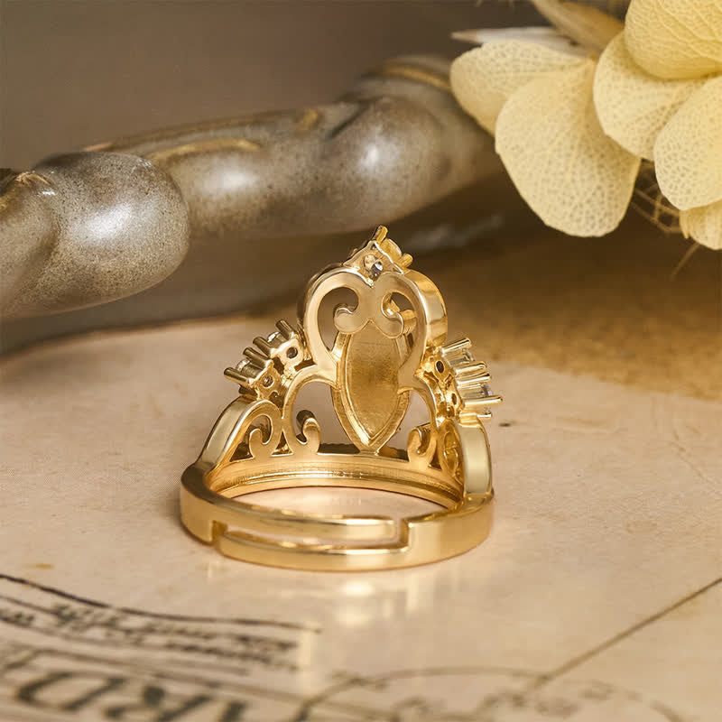 Christianartworkshop Jeweled Open Crown Our Lady Copper Ring: Token of Divine Shelter - image 7
