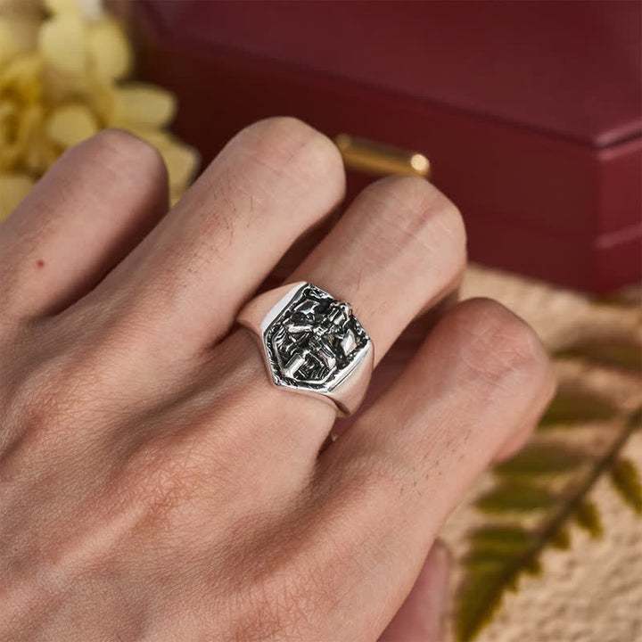 Christianartworkshop Deep Carved Holy Knight Signet Ring: Token of Divine Shelte - image 1