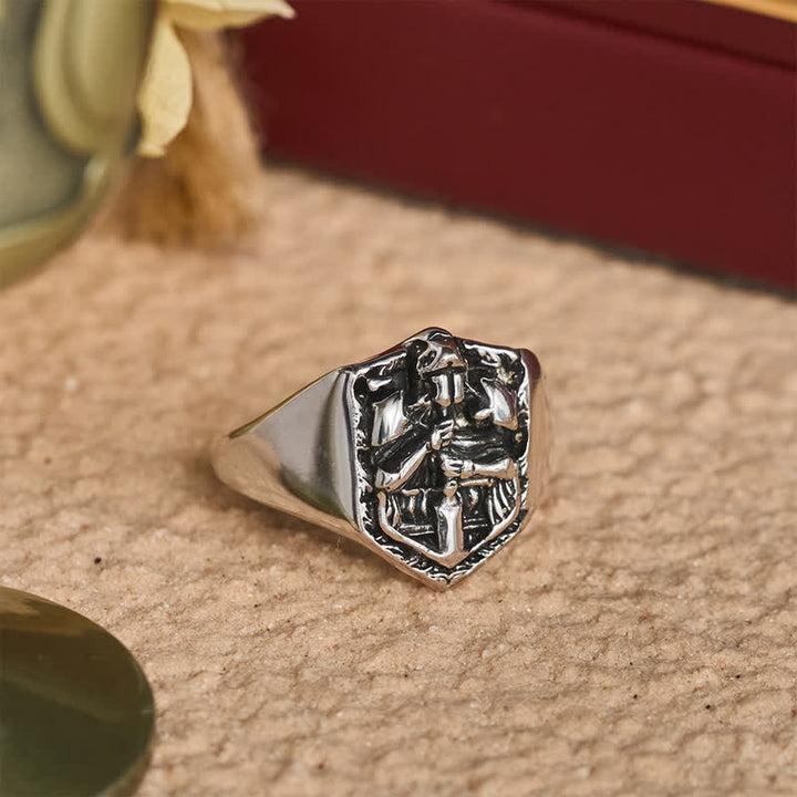 Christianartworkshop Deep Carved Holy Knight Signet Ring: Token of Divine Shelte - image 6