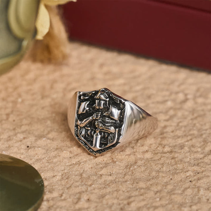 Christianartworkshop Deep Carved Holy Knight Signet Ring: Token of Divine Shelte - image 3