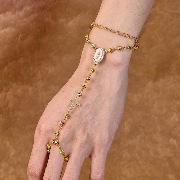 Christianartworkshop Sacred Our Lady Medallion Beaded Chain: Symbol of Calm Abiding Peace - image 7
