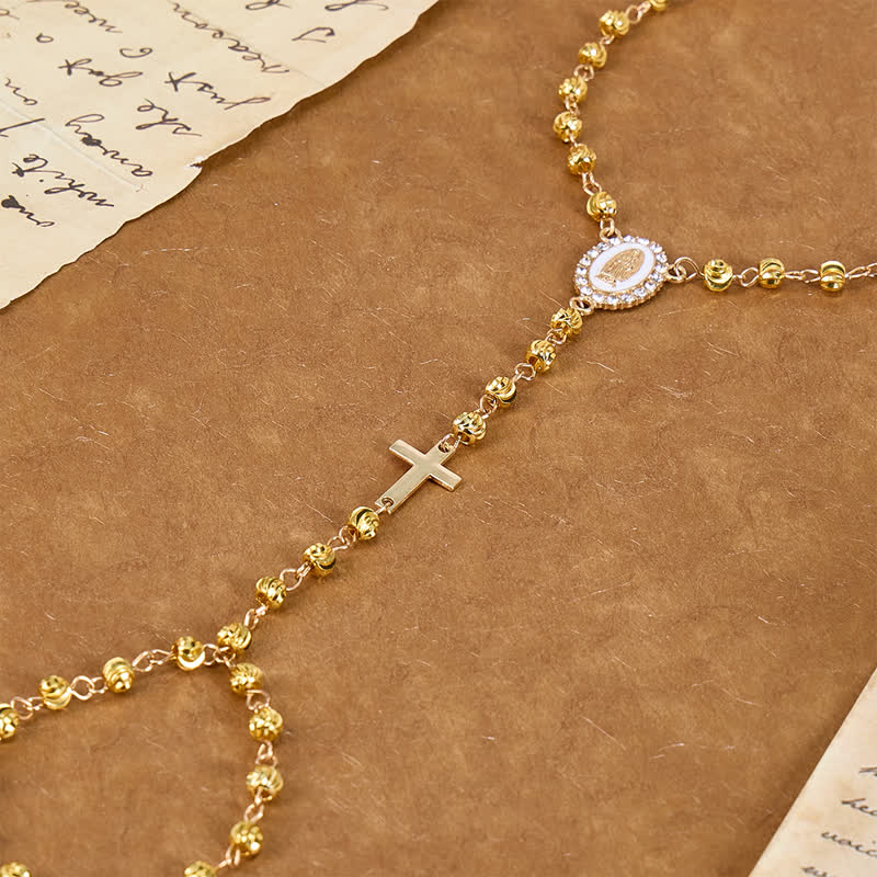 Christianartworkshop Sacred Our Lady Medallion Beaded Chain: Symbol of Calm Abiding Peace - image 9
