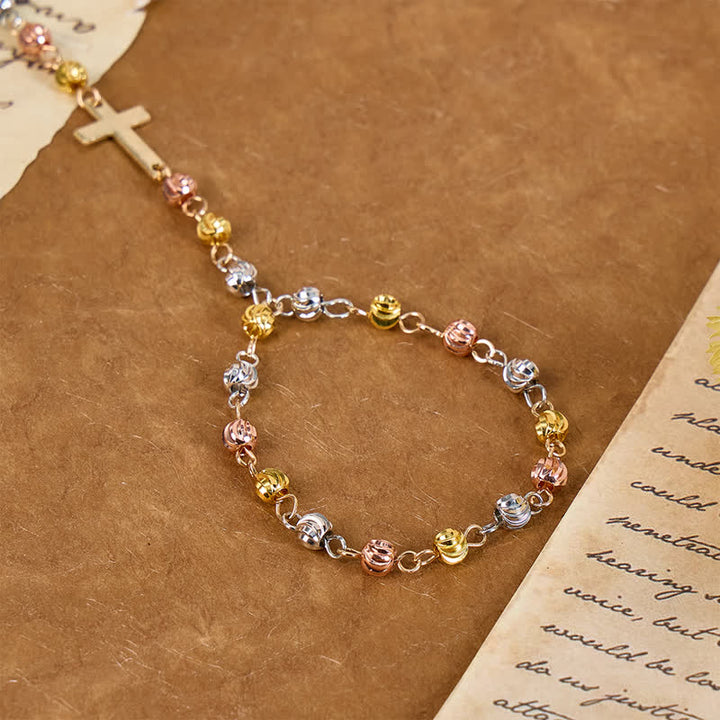 Christianartworkshop Sacred Our Lady Medallion Beaded Chain: Symbol of Calm Abiding Peace - image 4