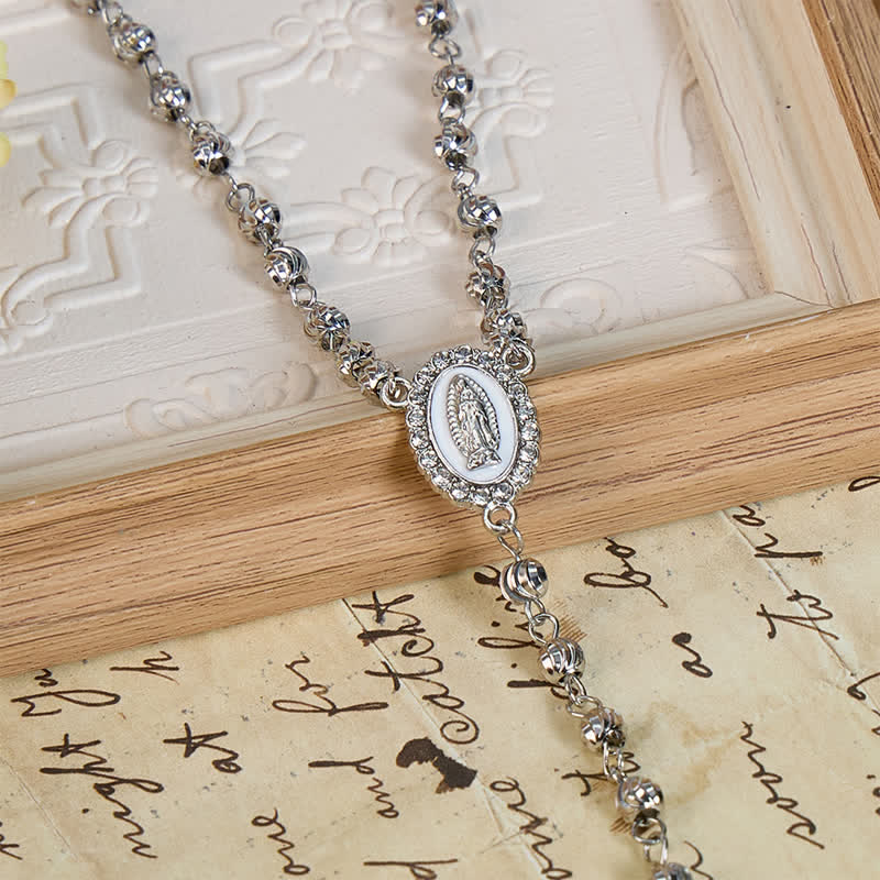 Christianartworkshop Sacred Our Lady Medallion Beaded Chain: Symbol of Calm Abiding Peace - image 17