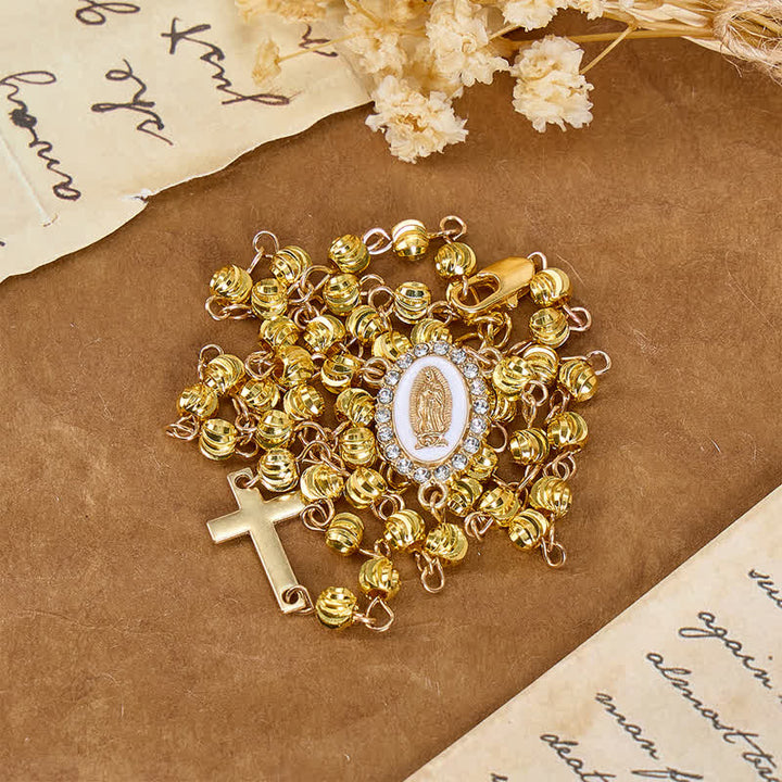 Christianartworkshop Sacred Our Lady Medallion Beaded Chain: Symbol of Calm Abiding Peace - image 8