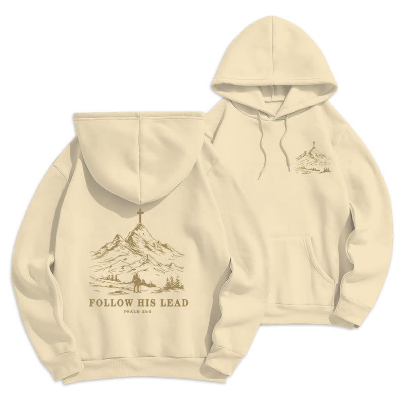 Christianartworkshop Follow His Lead Mountain Cross Pullover Hoodie - image 12
