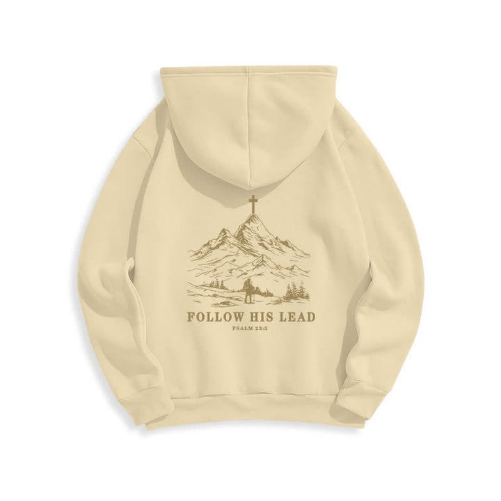 Christianartworkshop Follow His Lead Mountain Cross Pullover Hoodie - Beige - 2XL - image 13