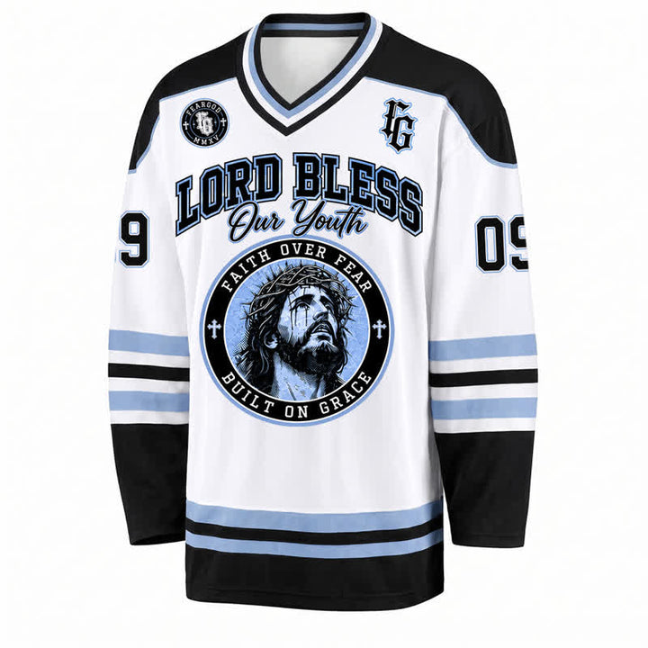 Christianartworkshop Fear God 09 Streetwear Long Sleeve Hockey Jersey - image 1