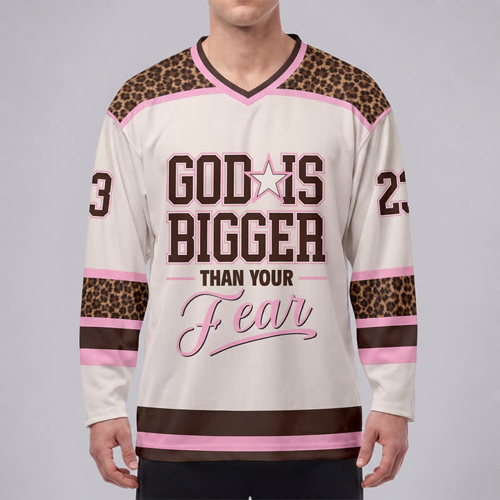 Christianartworkshop God Is Bigger Than Your Fear Hockey Jersey - image 3