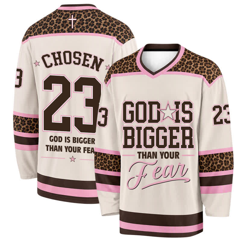 Christianartworkshop God Is Bigger Than Your Fear Hockey Jersey - 5XL - image 0