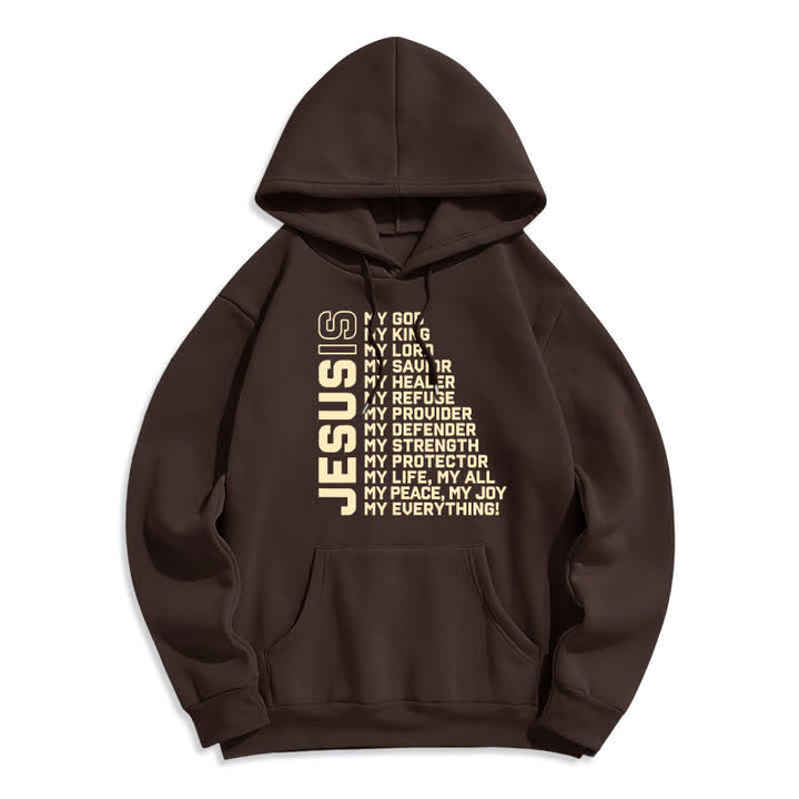 Christianartworkshop Jesus Is Statement Fleece Lined Streetwear Pullover Hoodie - Brown - 2XL - image 0