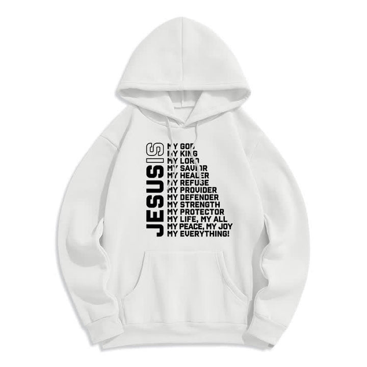 Christianartworkshop Jesus Is Statement Fleece Lined Streetwear Pullover Hoodie - White - 2XL - image 1