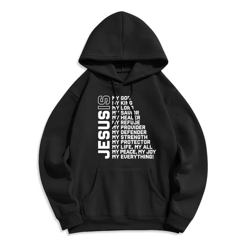 Christianartworkshop Jesus Is Statement Fleece Lined Streetwear Pullover Hoodie - Black - 2XL - image 2